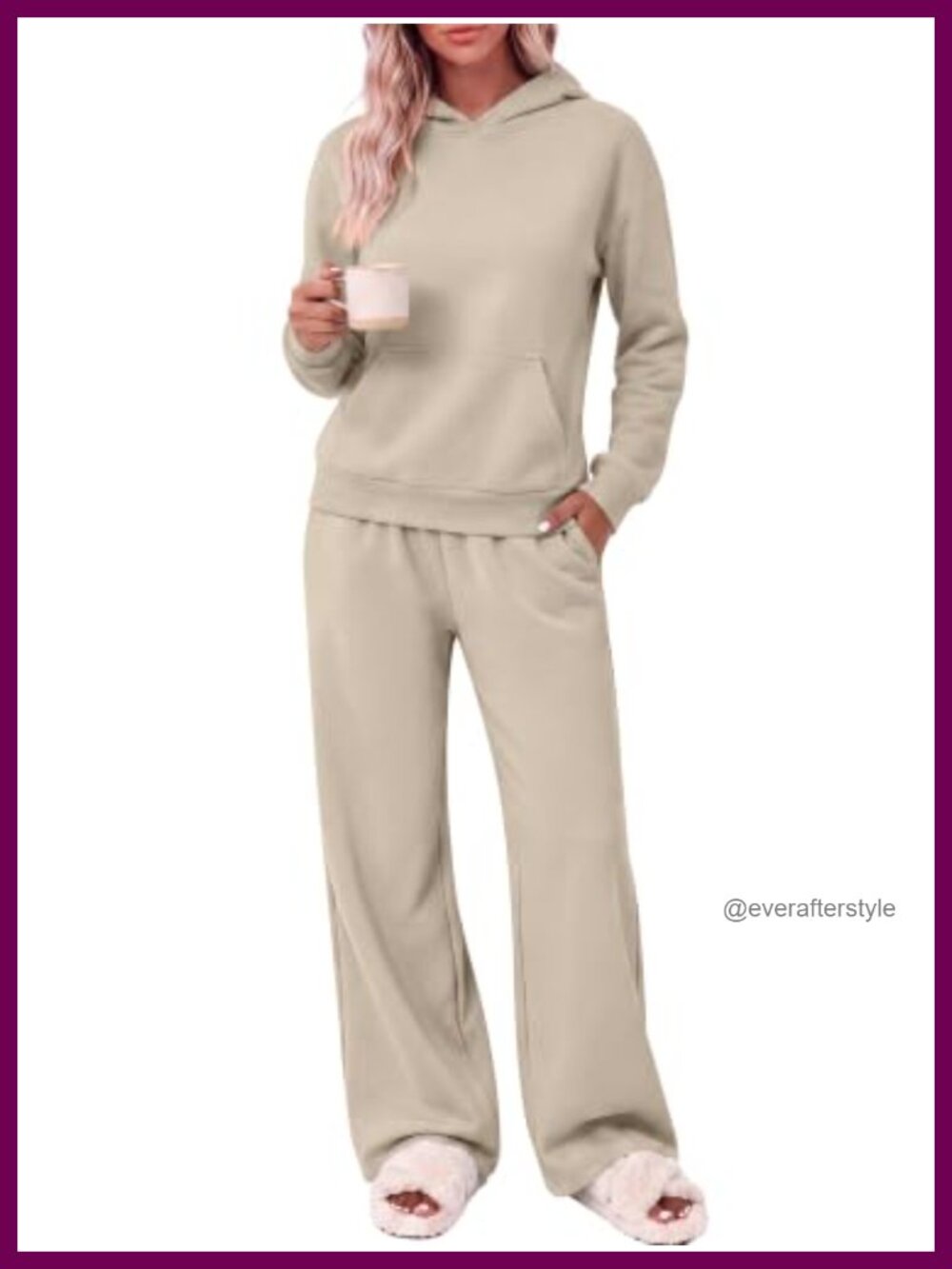 ANRABESS Lounge Set 2-Piece Hoodie & Pants Fleece Sweatsuit Loose Fit Fall